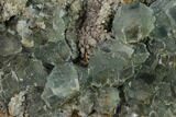 Green Cuboctahedral Fluorite Crystals on Quartz - China #160729-1